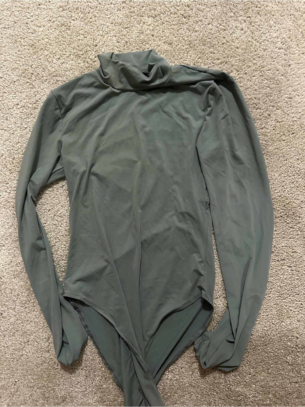 ZARA Mockneck Long Sleeve Bodysuit in Grey